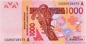 КОТ-Д'ИВУАР 1000 ФРАНКОВ 1