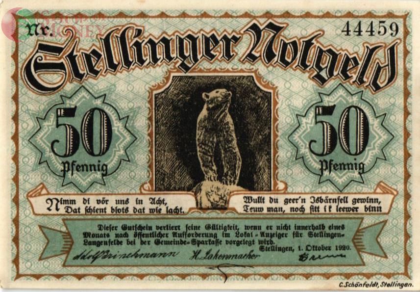 ГЕРМАНИЯ 50 ПФЕННИГОВ (НОТГЕЛЬД) 1