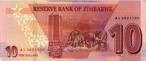 ЗИМБАБВЕ 10 ДОЛЛАРОВ 2
