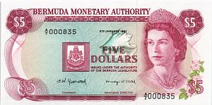 БЕРМУДСКИЕ ОСТРОВА 5 ДОЛЛАРОВ 1