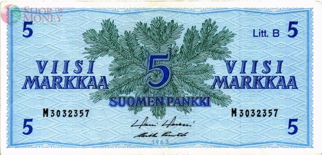 ФИНЛЯНДИЯ 5 МАРОК (Litt. B) 1