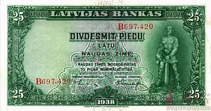 ЛАТВИЯ 25 ЛАТ 1