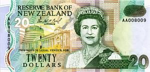 НОВАЯ ЗЕЛАНДИЯ 20 ДОЛЛАРОВ (-AA-) 1