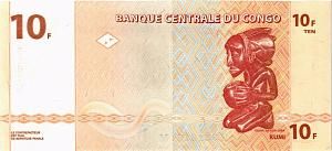 КОНГО ДР 10 ФРАНКОВ 2