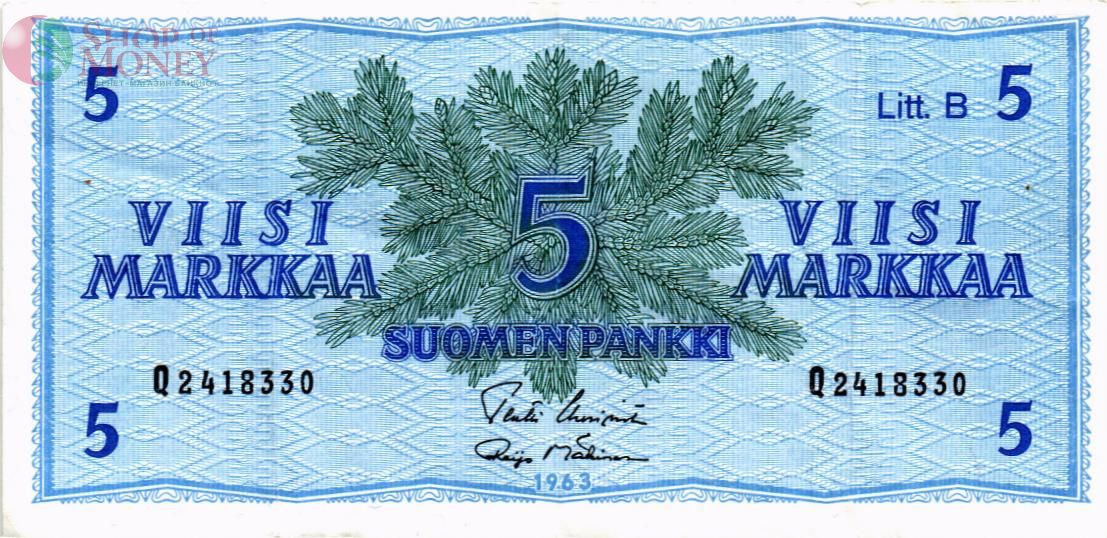 ФИНЛЯНДИЯ 5 МАРОК (Litt. B) 1