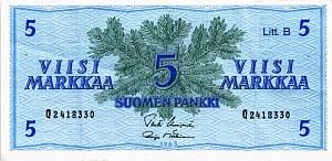 ФИНЛЯНДИЯ 5 МАРОК (Litt. B) 1