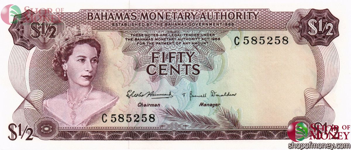 БАГАМСКИЕ ОСТРОВА 1/2 ДОЛЛАРА 1