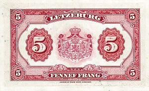 ЛЮКСЕМБУРГ 5 ФРАНКОВ 2