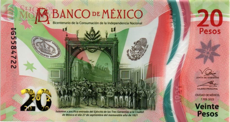 МЕКСИКА 20 ПЕСО (07.02.2023) 1
