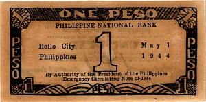 ФИЛИППИНЫ 1 ПЕСО "ТЕМНАЯ БУМАГА" (N113) 2