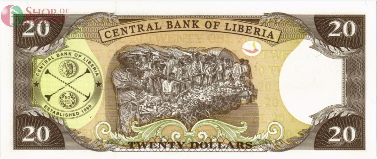 ЛИБЕРИЯ 20 ДОЛЛАРОВ 2