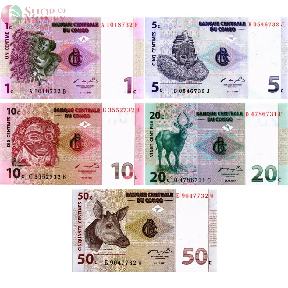 КОНГО ДР НАБОР 1-5-10-20-50 СЕНТИМОВ 1