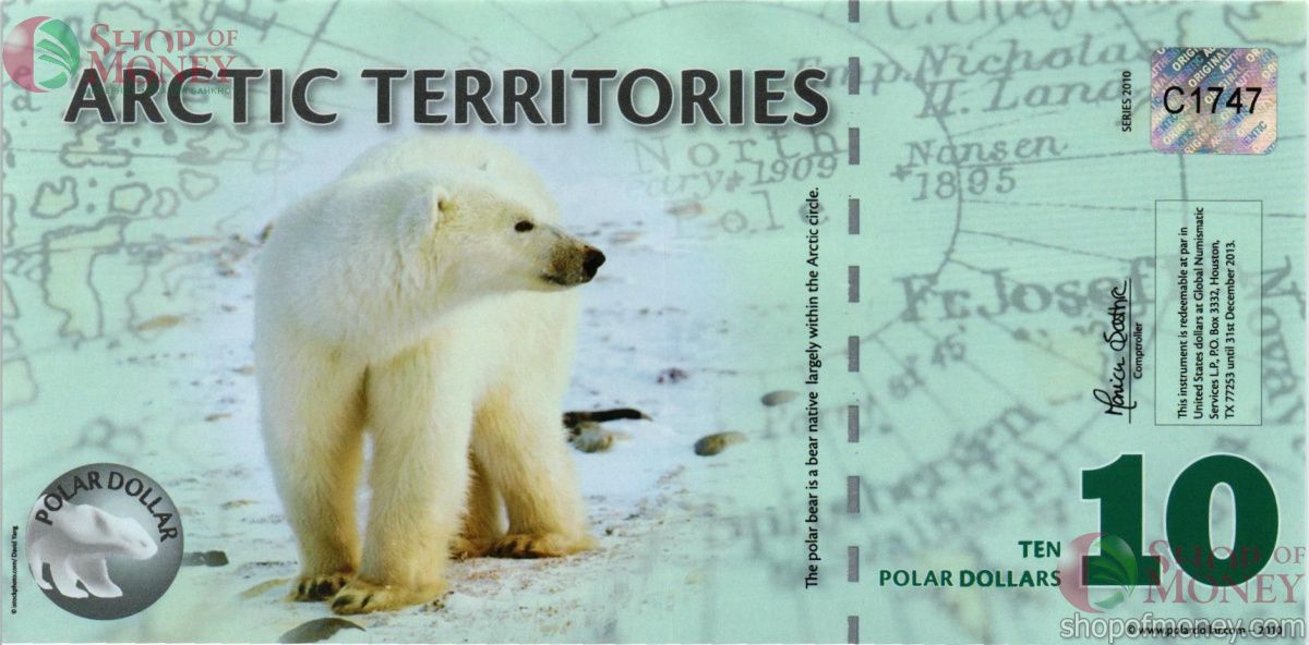 АРКТИЧЕСКИЕ ТЕРРИТОРИИ 10 ДОЛЛАРОВ 1