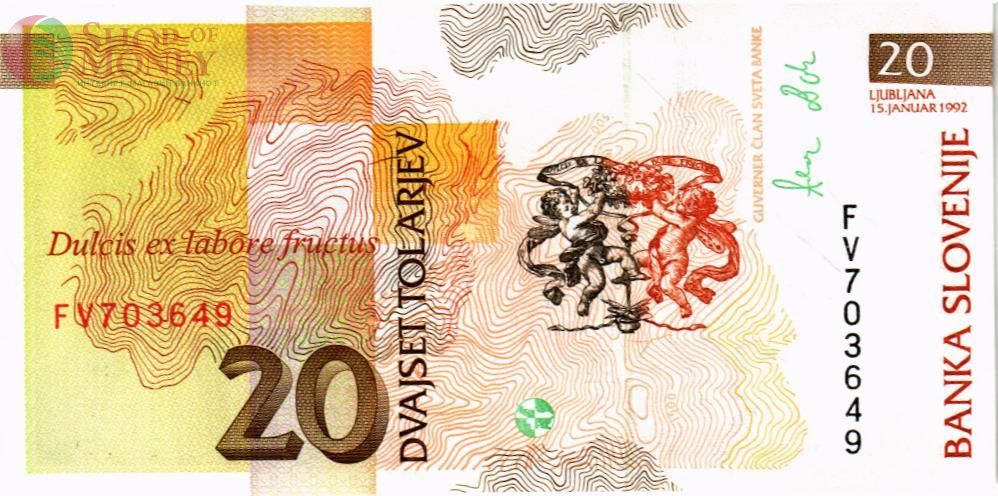 СЛОВЕНИЯ 20 ТОЛАРОВ 2