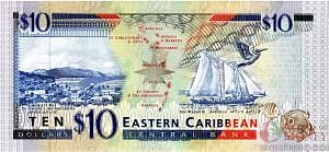 ВОСТОЧНЫЕ КАРИБЫ 10 ДОЛЛАРОВ (Сент-Люсия) 2