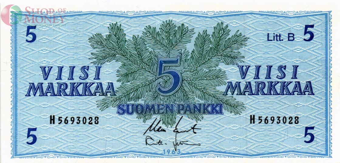 ФИНЛЯНДИЯ 5 МАРОК (Litt. B) 1