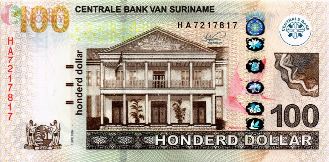 СУРИНАМ 100 ДОЛЛАРОВ 1