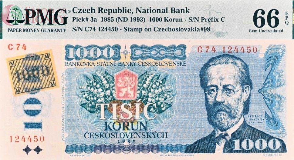 ЧЕХИЯ 1000 КРОН (PMG - GRADE 66) 1