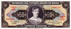 БРАЗИЛИЯ 50 СЕНТАВО (НАДПЕЧАТКА) 1