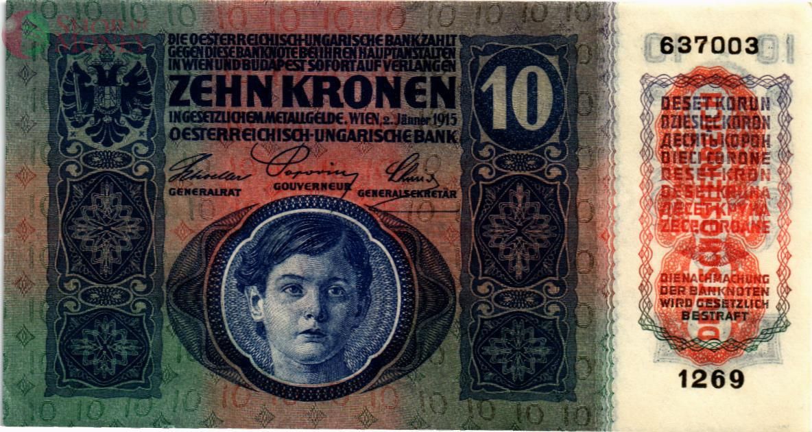 АВСТРИЯ 10 КРОН (НАДПЕЧАТКА) 1