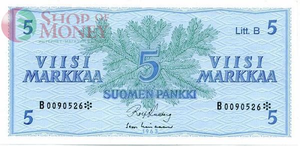 ФИНЛЯНДИЯ 5 МАРОК (Litt. B) 1
