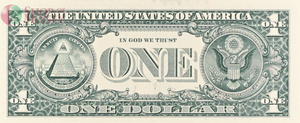 США 1 ДОЛЛАР (B - НЬЮ-ЙОРК - PMG - ГРЕЙД 64) #B02826779D 4