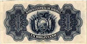БОЛИВИЯ 1 БОЛИВИАНО (20.07.1928) 2