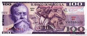 МЕКСИКА 100 ПЕСО (-EK- СЕРИЯ) 1