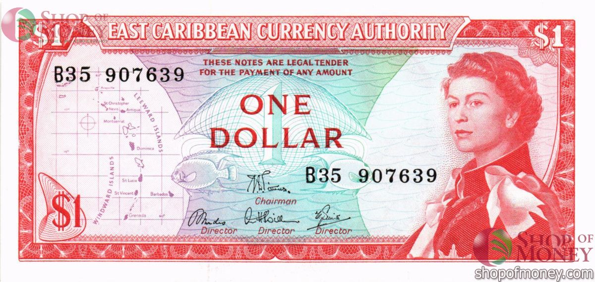 ВОСТОЧНЫЕ КАРИБЫ 1 ДОЛЛАР 1