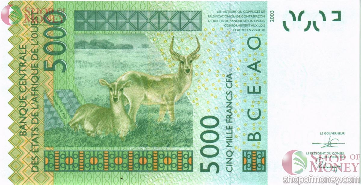 КОТ-Д'ИВУАР 5000 ФРАНКОВ 2