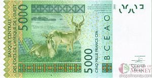 КОТ-Д'ИВУАР 5000 ФРАНКОВ 2