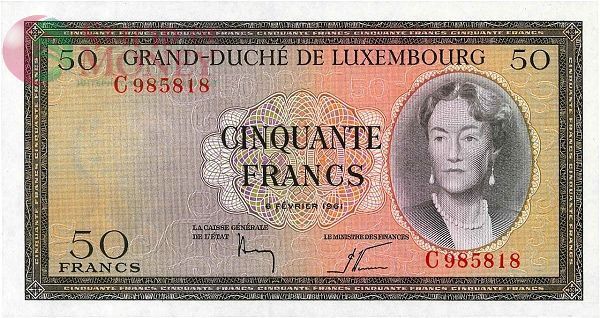 ЛЮКСЕМБУРГ 50 ФРАНКОВ 1