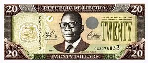 ЛИБЕРИЯ 20 ДОЛЛАРОВ 1