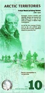 АРКТИЧЕСКИЕ ТЕРРИТОРИИ 10 ДОЛЛАРОВ (ОБРАЗЕЦ) 2
