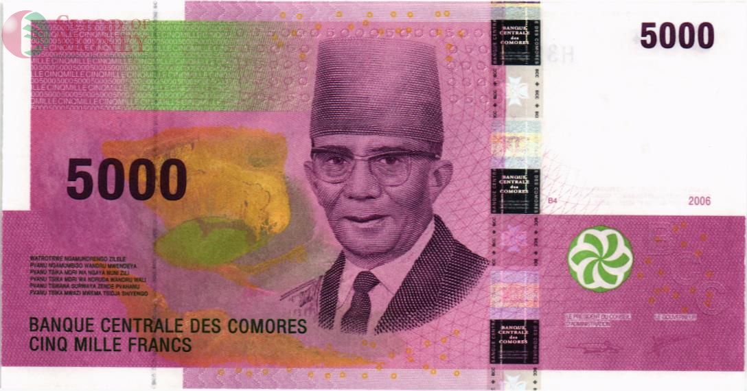 КОМОРСКИЕ ОСТРОВА 5000 ФРАНКОВ 1