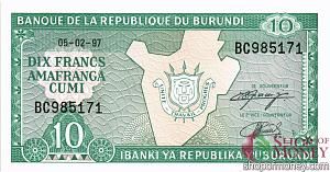 БУРУНДИ 10 ФРАНКОВ 1