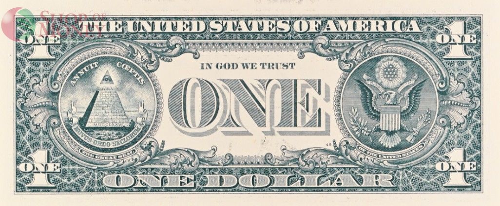 США 1 ДОЛЛАР (B - НЬЮ-ЙОРК - PMG - GRADE 64) #B02826778D 4