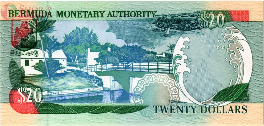 БЕРМУДСКИЕ ОСТРОВА 20 ДОЛЛАРОВ (ГОЛОГРАММА #1) 2