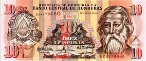 ГОНДУРАС 10 ЛЕМПИР 1