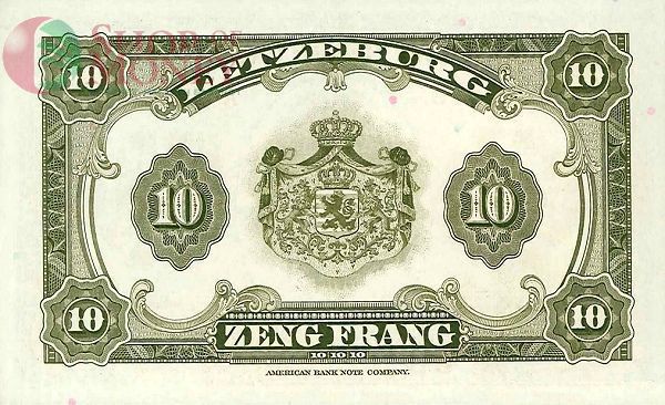 ЛЮКСЕМБУРГ 10 ФРАНКОВ 2