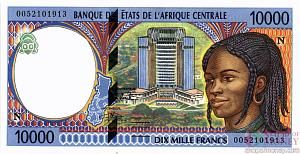 ГОСУДАРСТВА ЦЕНТРАЛЬНОЙ АФРИКИ (ЭКВАТОРИАЛЬНАЯ ГВИНЕЯ) 10000 ФРАНКОВ 1