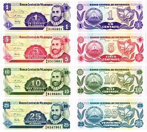 НИКАРАГУА НАБОР 1-5-10-25 ЦЕНТАВО 2