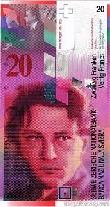 ШВЕЙЦАРИЯ 20 ФРАНКОВ 1