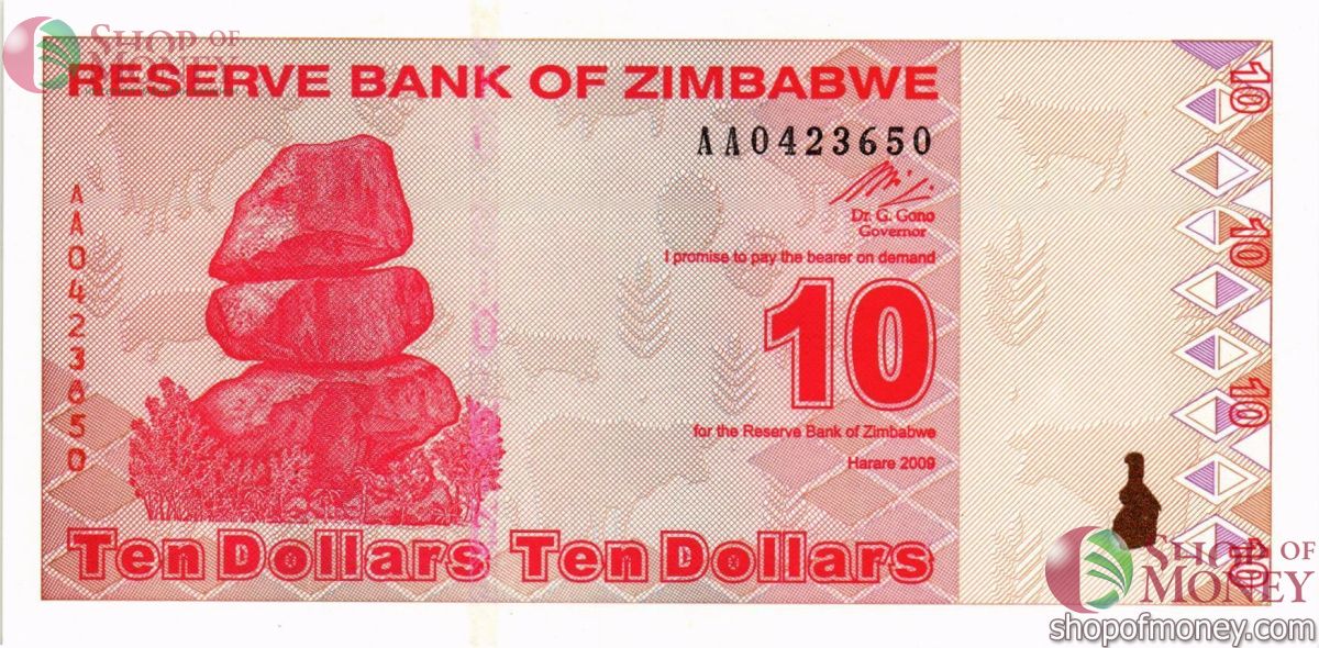 ЗИМБАБВЕ 10 ДОЛЛАРОВ 1