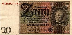 ГЕРМАНИЯ 20 МАРОК 1