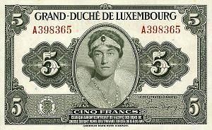 ЛЮКСЕМБУРГ 5 ФРАНКОВ 1