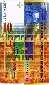 ШВЕЙЦАРИЯ 10 ФРАНКОВ 2