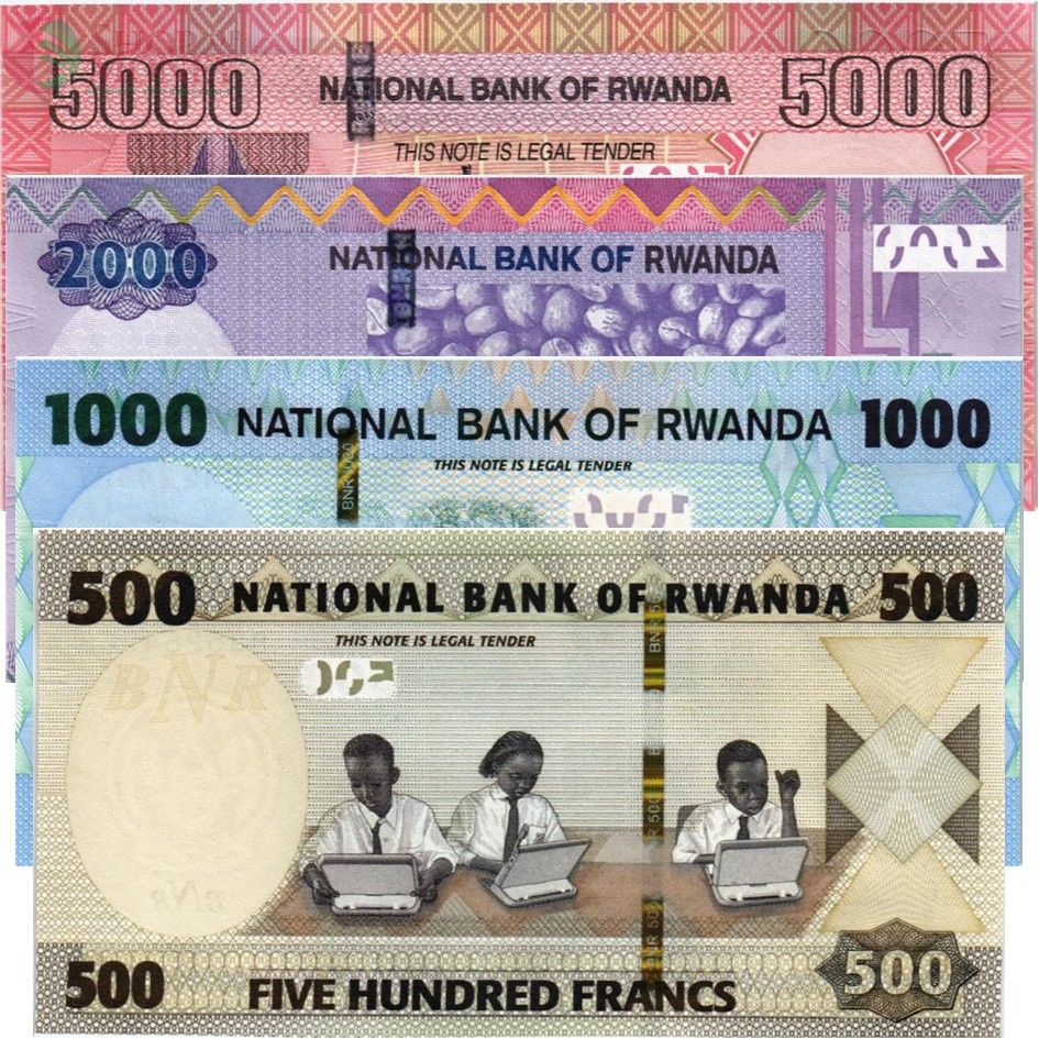 РУАНДА НАБОР 5000-2000-1000-500 ФРАНКОВ 2