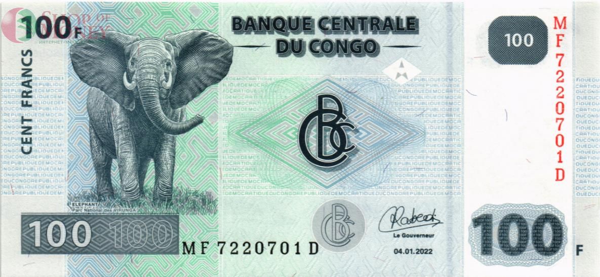 КОНГО ДР 100 ФРАНКОВ (Oberthur Fiduciaire) 1