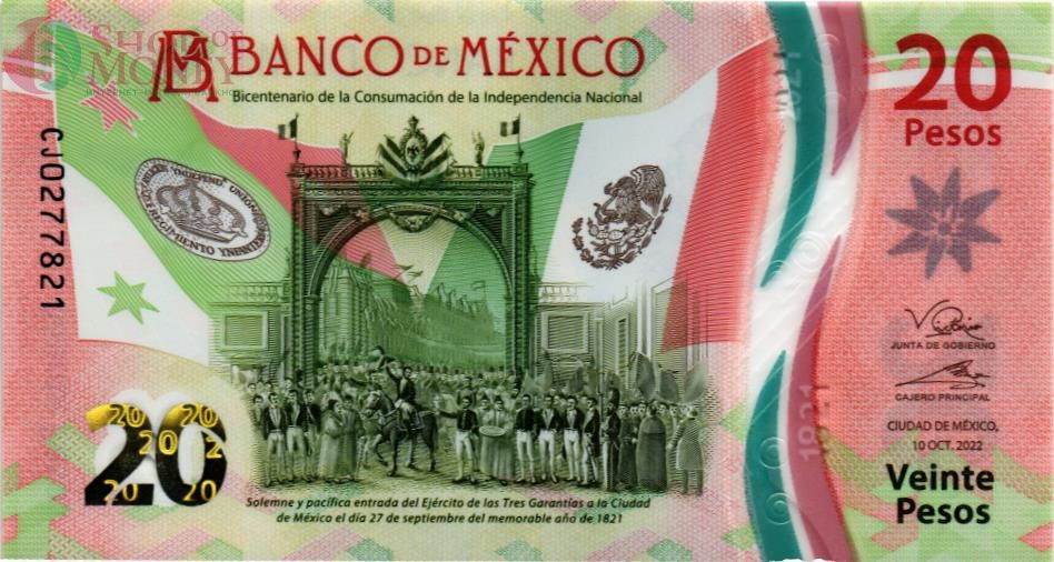 МЕКСИКА 20 ПЕСО (10.10.2022) 1